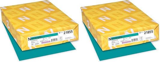 Neenah Wausau Astrobrights Colored Cardstock, 8.5” x 11”, 65 lb/176 GSM, Terrestrial Teal, 250 Sheets (21855) (Pack of 2)