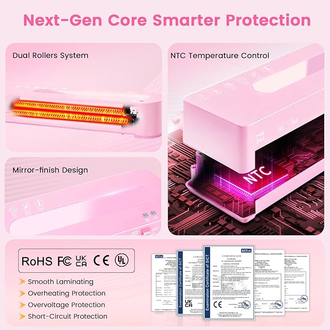 Laminator Machine with 20 Laminating Sheets, A4 Laminators Hot & Cold withTrimmer, 9 Inch Laminating Machine for Office, School, Business and Home