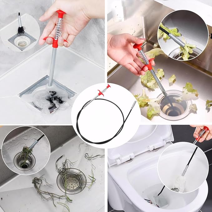 76.7 inch Flexible Claw Grabber Tool Cleaning Claw For Drains Snake Hair Drain Clog Remover Tool For Kitchen Sink, Bathtub, Toilet, Tight Spaces