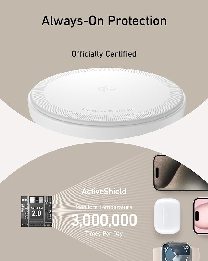 Anker MagSafe Charger Stand Compatible, iPhone 17 MagGo 3 in 1 Wireless Charging Station,Qi2 Certified 15W Wireless Charger, Desk Accessory, for iPhone 15/14/13/12 Series Apple Watch, AirPods