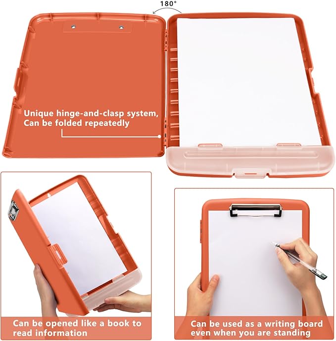 SFLHHDM Plastic Clipboard with Storage, High Capacity Clip Boards 8.5x11 with Storage, Heavy Duty Nursing Clipboards Folder, Cute Clipboard, Letter A4 Size Clipboards with Storage for Teachers, Nurse