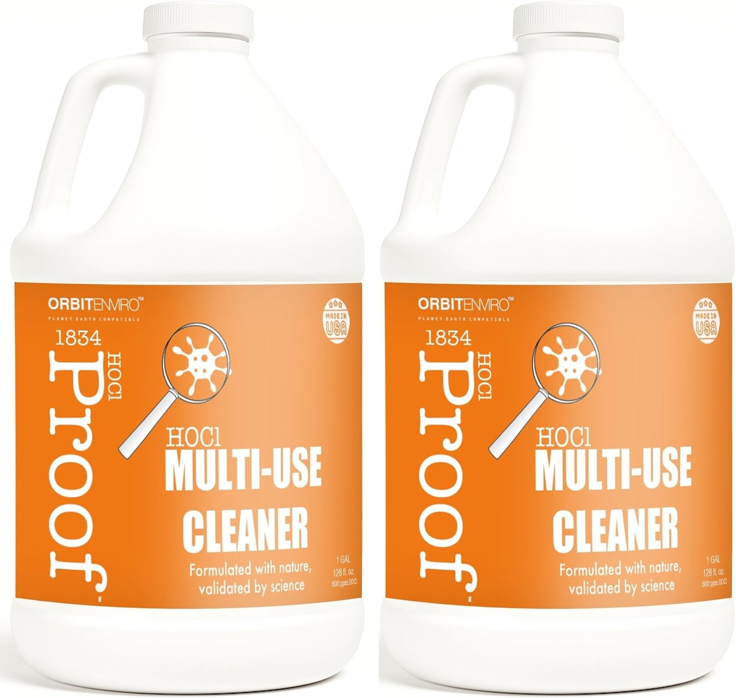 Hypochlorous Acid Cleaner | HOCl 500 PPM | Multi-Surface Cleaner for Home, Gym, Office, Pets & Commercial Use | 1 Gallon - 2pack