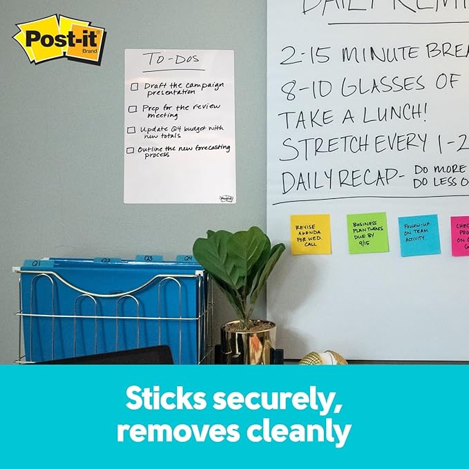 Post-it Dry Erase Sheets, 7 in x 11.3 in, 30 Sheets, Sticks Securely and Removes Cleanly (DEFSHEETS-30PK)