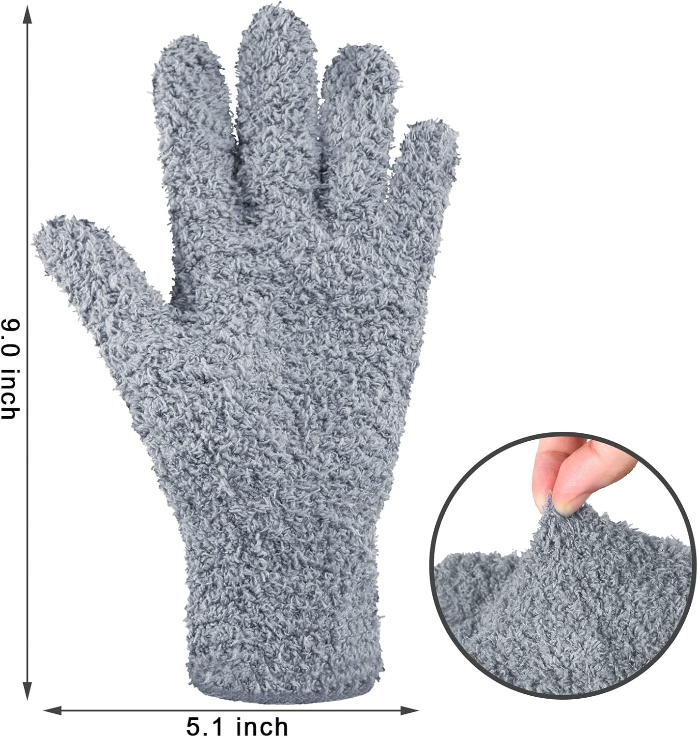Bencailor 6 Pairs Microfiber Dusting Gloves, Dusting Cleaning Gloves Microfiber Gloves for Plants House Blinds Car Dust Mitt (Elegant Color,Medium)