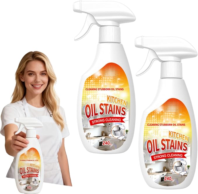 Fiell Heavy-Duty Kitchen Degreaser Foam Cleaner,Clean Kitchen up Oil Stains Spray,Multi Functiona Foam Cleaner Spray,Degreaser Cleaner Heavy Duty (2PC)
