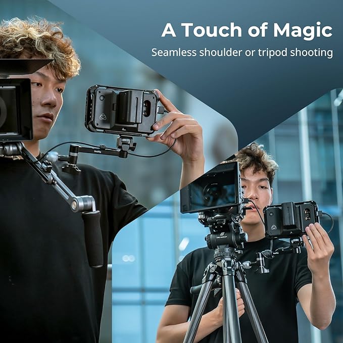 SMALLRIG Magic Arm with 360° Ball Head & Damping Arm, Monitor Mounts Designed for Shoulder or Tripod Shooting, Built-in Cable Organizer, 2.0kg (4.4lb) Load, 145mm (5.7") Length 5141