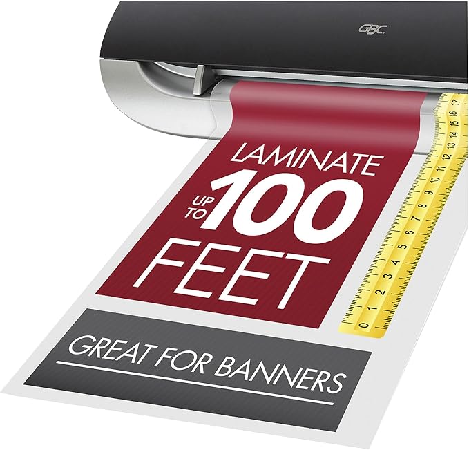 GBC Select-A-Size Thermal Lamination Film, 3 Mil x 100' Laminating Roll for 9" & 12" Pouch Laminators, Customized Sheet Size, Glossy Finish, Trimmer Included (39069)