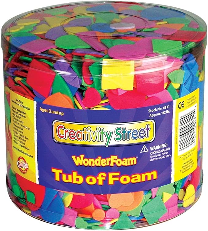 Wonderfoam Colors May Vary Shape Decorative Foam Shape, Colors and Size Varies, 0.5 lb Tub, Pack of 3000