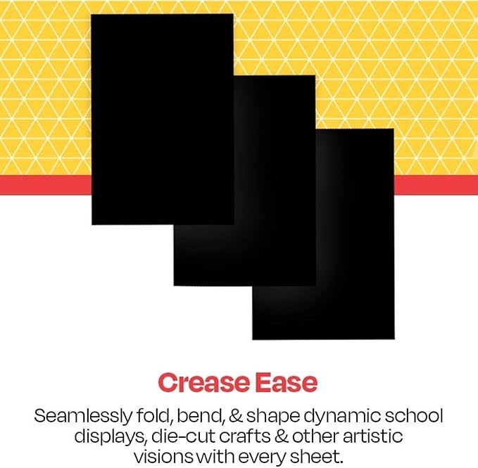 School Smart Folding Bristol Tagboard, 18 x 24 Inches, Black, Pack of 100