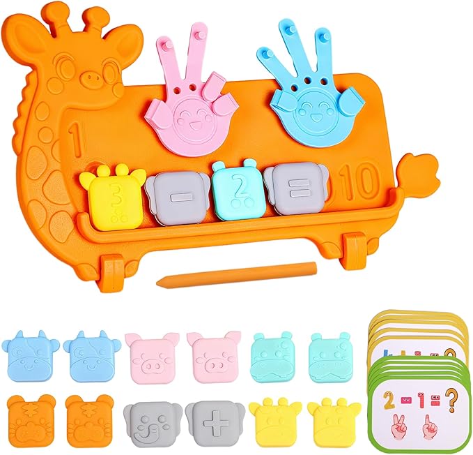 Preschool Learning Toys,Upgraded Silicone Montessori Educational Math Manipulatives Toys for Toddlers 3-5,Number Counting Blocks Playtime Toys for 3-5 Year Boys Girls Birthday Gifts