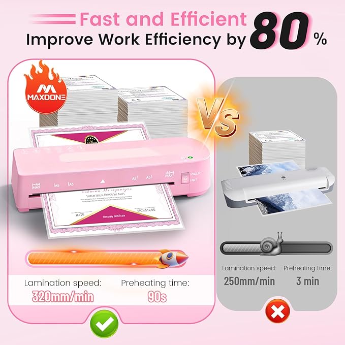Laminator Machine with 20 Laminating Sheets, A4 Laminators Hot & Cold withTrimmer, 9 Inch Laminating Machine for Office, School, Business and Home