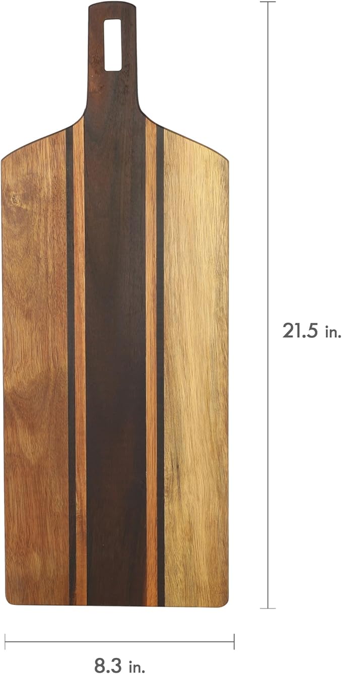 Kenmore San Ysidro 26.5" x 10" Acacia Wood Cutting and Serving Charcuterie Board W/Handle