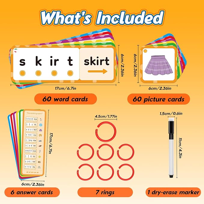 Blends & Digraphs Cards,Phonics Games,Speech Therapy Toys for Toddlers Kids,Learn to Read,Spelling Reading Learning Sight Word Games,kindergarten Preschool Learning Activities,Educational Toy