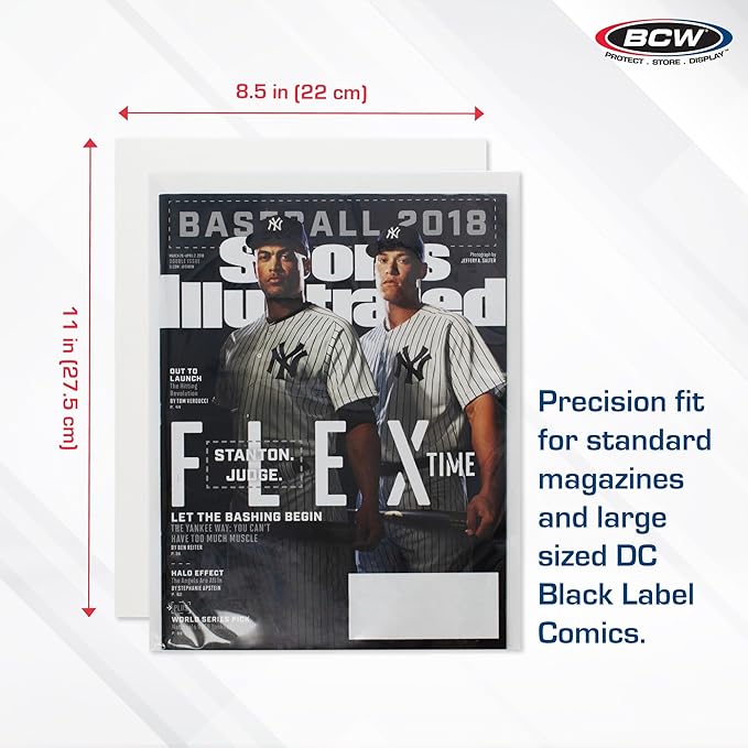 BCW Magazine Backing Boards 8.5" x 11" – 100 Pack | 24pt Acid-Free Boards for Comics, Fabric Storage, Crafts & Collectibles | Precision Cut for Archival Protection