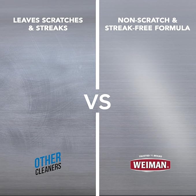 Weiman Stainless Steel Cleaner & Cooktop Daily Cleaner - 12 Ounce - Kitchen Appliance Cleaner Kit