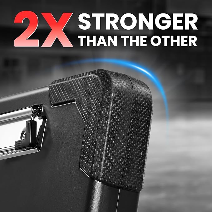 Sooez Toughest Clipboard with Storage, Internal Pen Pouch Included, Letter/ A4 Size, Shockproof Heavy Duty Plastic Clip Boards 8.5x11”, High Capacity Clipboards Box Case for Contractor Trucker Driver