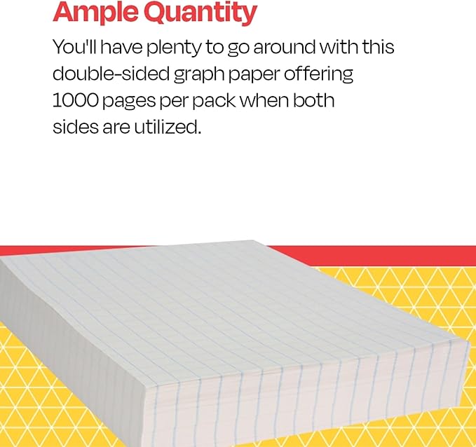 School Smart Graph Paper, 1/2 Inch Rule, 9 x 12 Inches, White, Pack of 500
