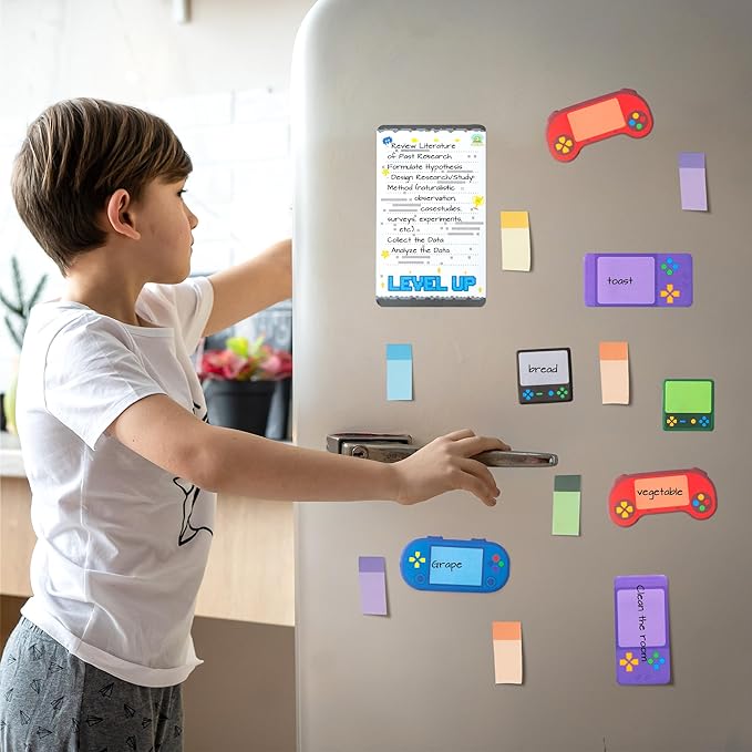 B1ykin Cute Sticky Notes Set - Level Up Video Game Shaped Self-Stick Notes Pad, 550 Sheets Writing Memo Pages Sticky Notepad for Teacher Appreciation Gifts, School Office Supplies (Video Game)