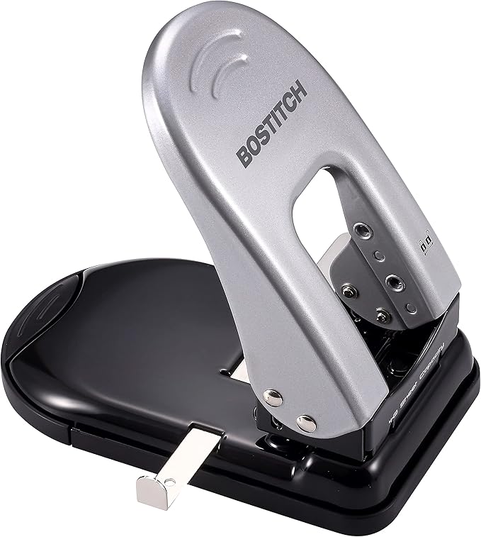 Paperpro-Bostitch 2340 Indulge 2-Hole Punch, 40-Sheet Capacity, Black/Silver