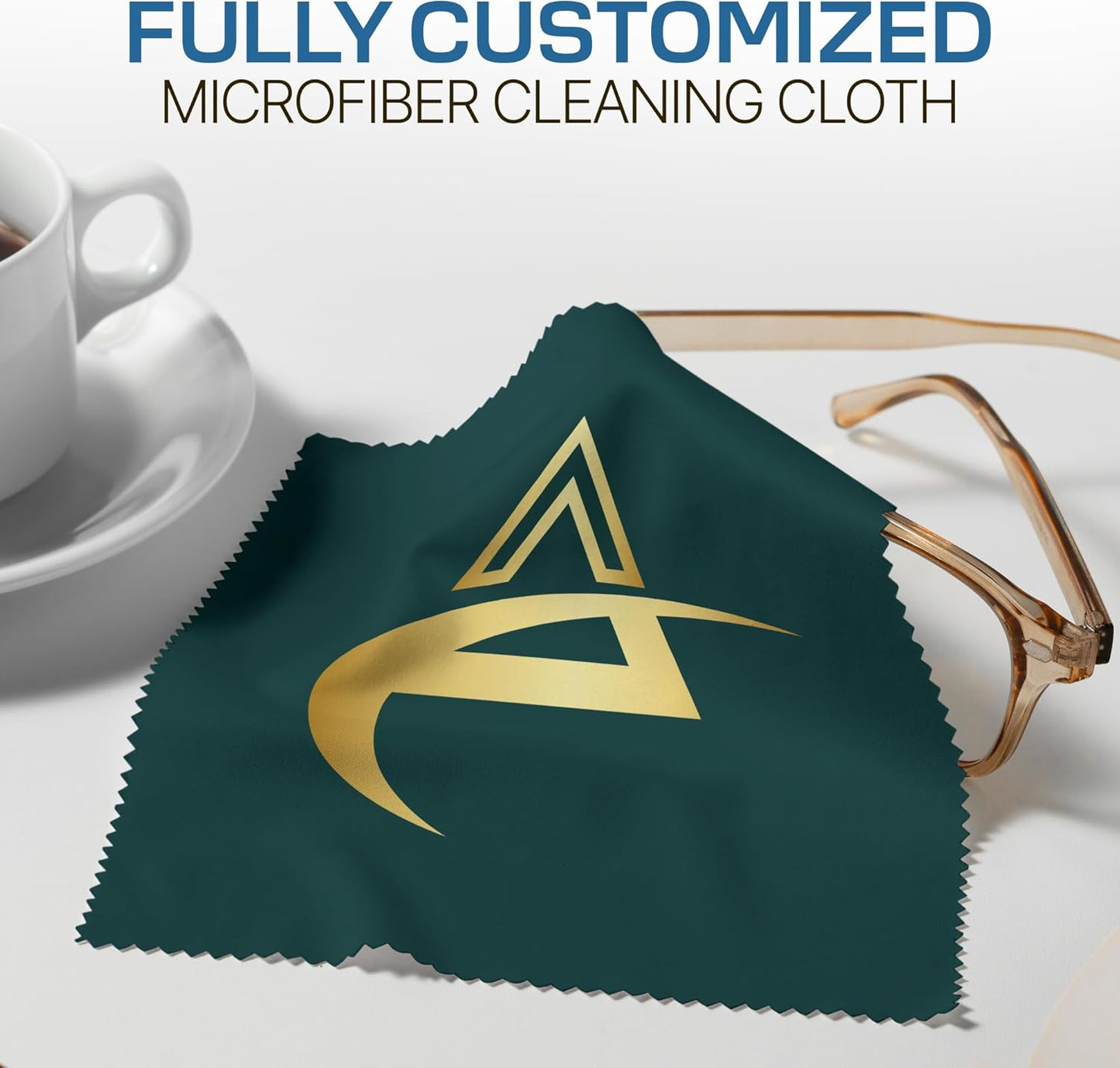 Ships Next Day, Made in USA - Customizable Microfiber Cleaning Cloth - Perfect Eyeglass Cleaner Promotional Gift - Premium Microfiber Lens Wipes - Logo or Image Printed (5 Pack) Double Sided