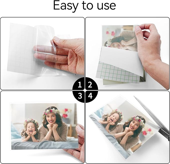 100 Pack 3x5inch Self Adhesive Laminating Sheets,Clear Self Sealing Index Card Laminating Pouches for Luggage Tag & Work Permits Pass Cards&Photos & Index Cards No Laminating Machine Needed