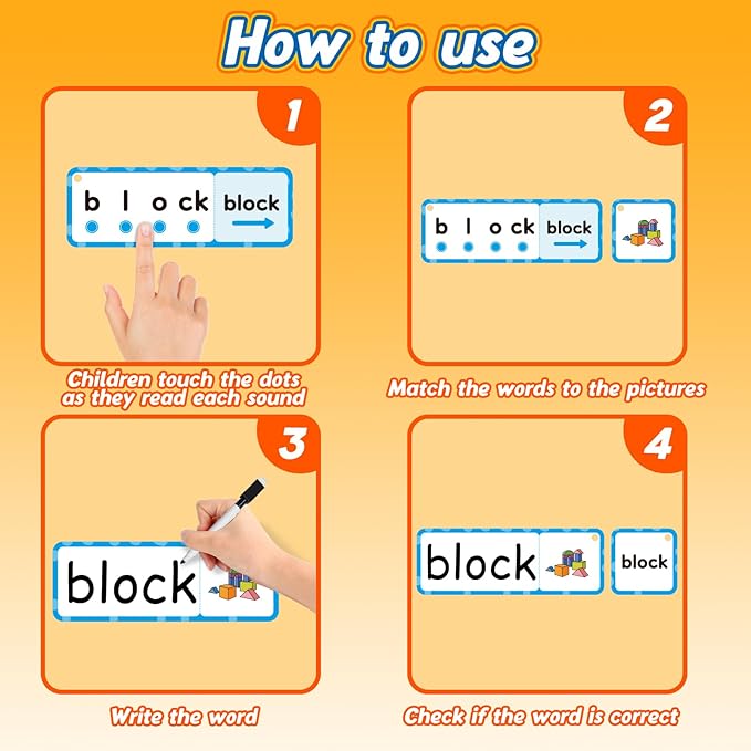 Blends & Digraphs Cards,Phonics Games,Speech Therapy Toys for Toddlers Kids,Learn to Read,Spelling Reading Learning Sight Word Games,kindergarten Preschool Learning Activities,Educational Toy