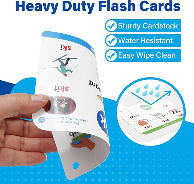 Phonics Flash Cards, 76 Cards 24 Principles, Learn to Read Phonics Games, CVC Digraphs Blends Long Vowel Sounds, Classroom Homeschool Educational Toys for Kids Ages 4-8 Kindergarten 1st 2nd Grade