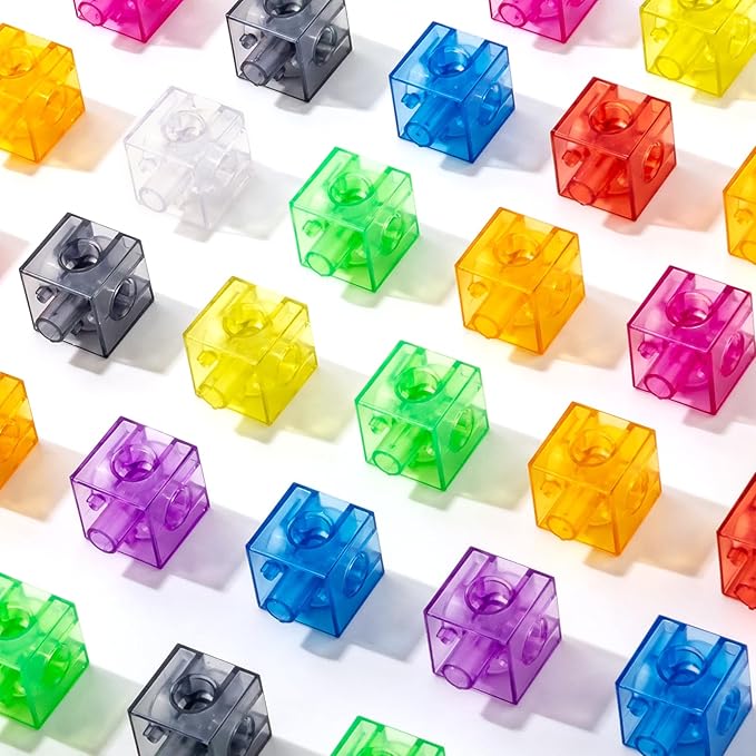 Translucent Linking Cubes – Engaging Math Toy, Light Table Manipulatives, Math Blocks for Early Learning and Creative Play