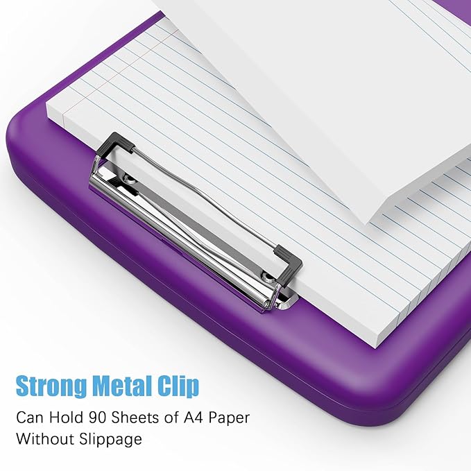 Hongri Clipboard with Storage with Pen Holder, Folder Nursing Clip Board 8.5 x 11 Foilo-Side Opening, High Capacity, Light Weight for Teachers, Classroom. Size 14 x 9.6 x 1.2 in(Purple)
