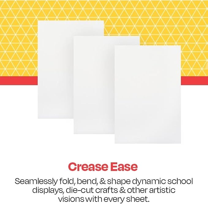 School Smart Folding Bristol Tagboard, 12 x 18 Inches, White, Pack of 100