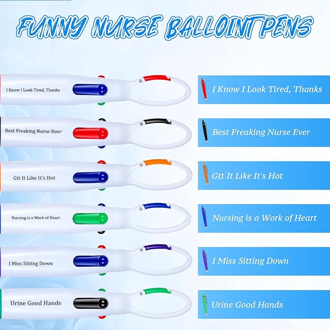 Chinco 30 Pcs Retractable Shuttle Pen Clip with Mini Highlighter Nurse Badge Pen Neon Marker LED Keychain Ring Clip