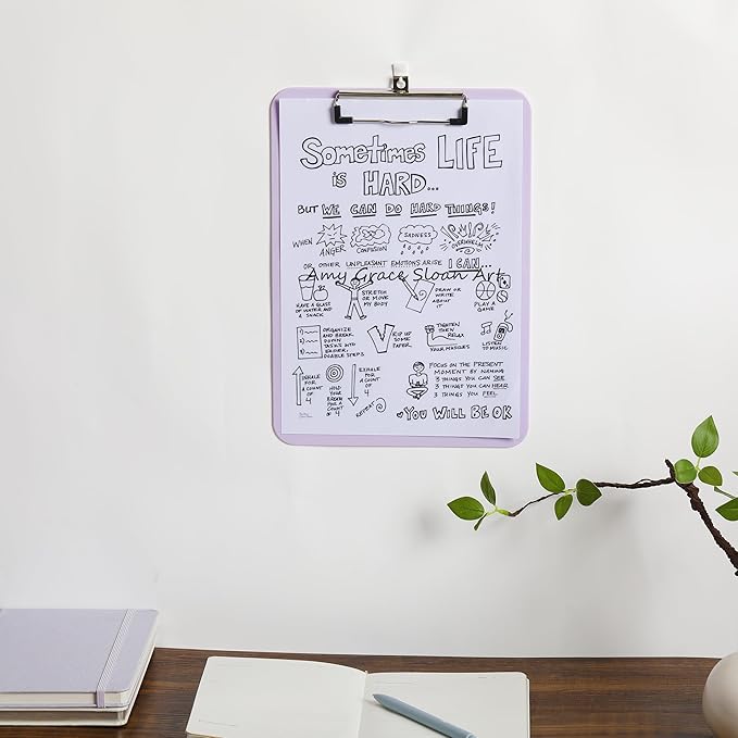 Mr. Pen- Plastic Clipboard, 12.5" x 9", 2 Pack, Muted Purple Clipboard Plastic, Low-Profile Metal Clip with Retractable Hanging Hole