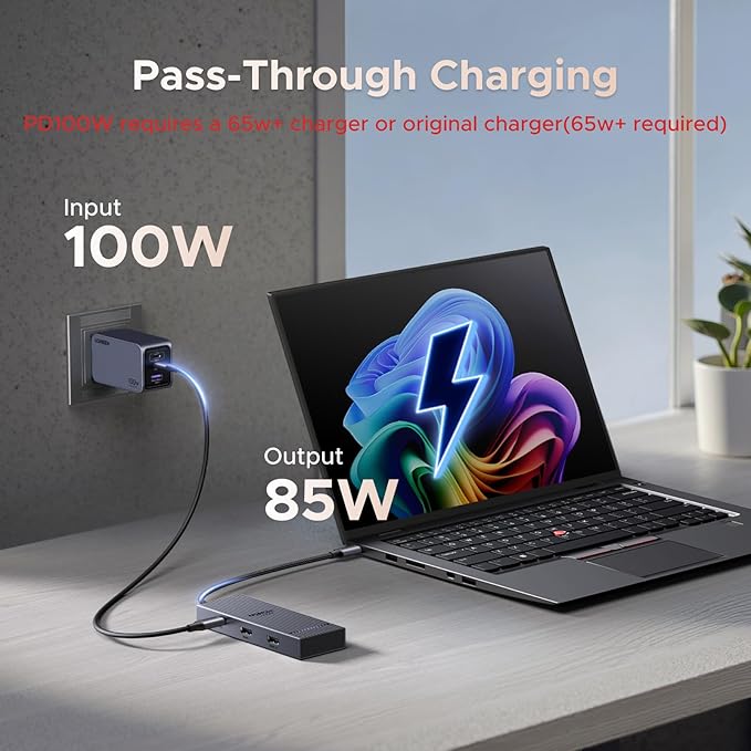 UGREEN 7 in 1 Docking Station Dual Monitor, USB C Hub Dual 4K@60Hz HDMI Display, 10Gbps USB-A/C Data Ports, 100W PD, Aluminum Revodok Pro Laptop Docking Station for HP, Thinkpad, Dell and More