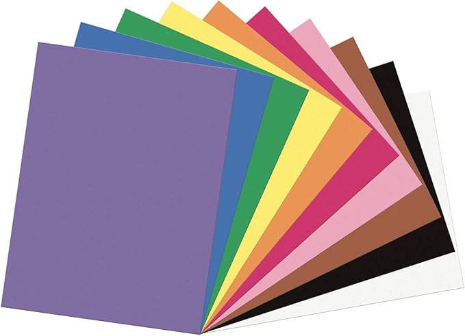 Prang (Formerly SunWorks) Construction Paper, 10 Assorted Colors, 9" x 12", 200 Sheets