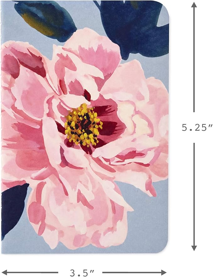 Hallmark Notepad Bundle with Pen, Pretty Pinks (3 Notepads in Assorted Sizes with Gold Pen)