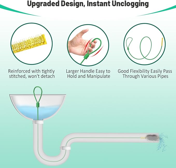 Kelly's Collection 30 Inch Drain Snake Hair Clog Remover, Anti-break Metal Sink Snake Drain Cleaner Tool with Nylon Layer, Drain Hair Removal Tool for Shower, Bathroom Sink Drain Unclog (5 Pack)
