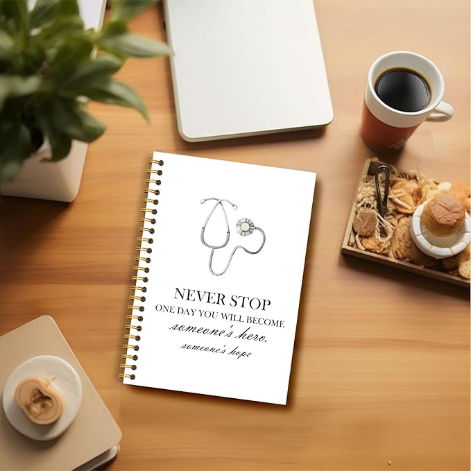 Inspirational Nurses Notebook, Future Nurse Doctor Gifts Journal, Nurse Appreciation Week Gifts Journal, Medical Stethoscope Nursing Hardcover Spiral Notebooks 5.5x8.3 Inch