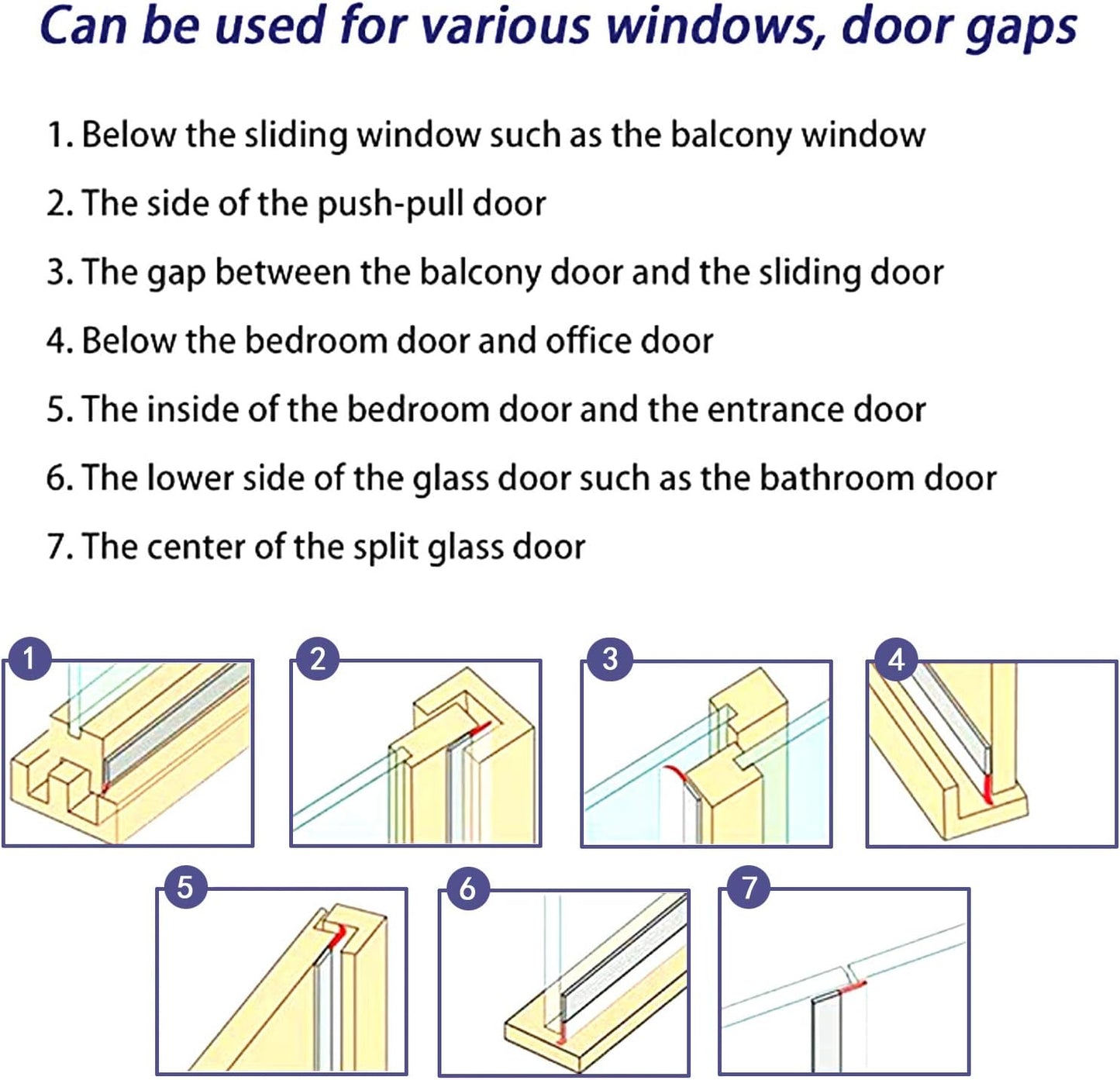 TAROSE Weather Stripping, Silicone Door Seal Strip Door, Window, 16 Feet Long, White (Width 45mm)