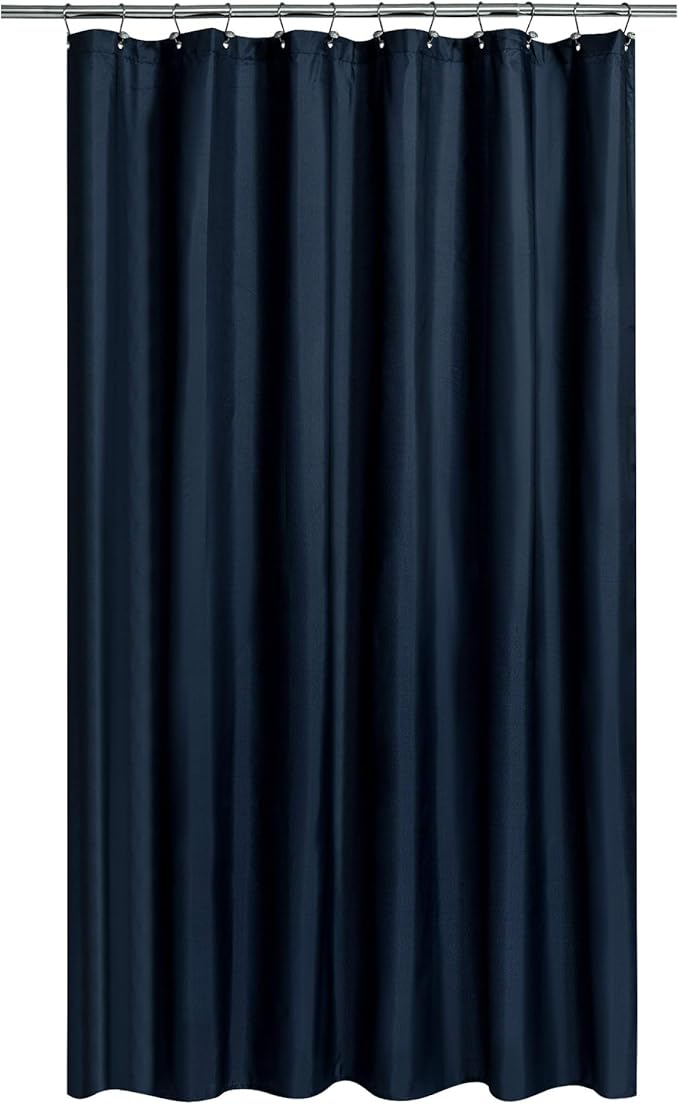 N&Y HOME Fabric Shower Curtain or Liner Extra Long 72 x 84 Inches - Hotel Quality, Machine Washable, Water Repellent - Navy Blue, 72x84