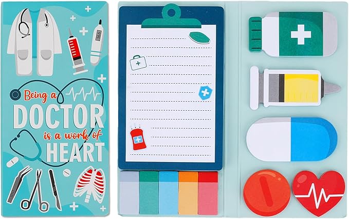 QPIXVB Doctor Gifts,Post It Notes,Doctor Sticky Notes Set,Medical Assistant Christmas Gifts,Office Supplies,440 Sheets Sticky Notes,Self-Stick Note Pads for Men Women Home School Supplies Small Gift