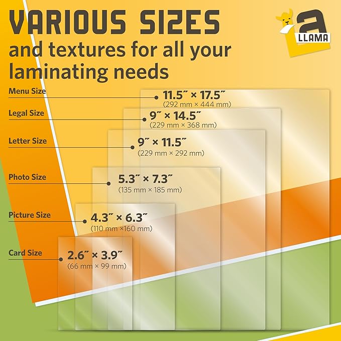 50 Pack Thermal Laminating Pouches 9” x 14.5”, 3 Mil Thick, Suited for Legal Size Laminating Sheets 8.5 x 14
