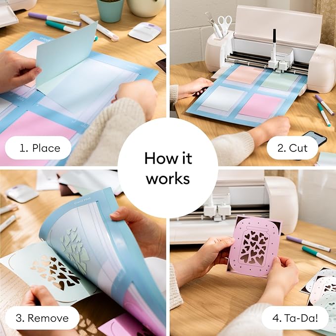 Cricut Deluxe All-in-One Materials and Accessories Bundle - 70+ Piece Beginner Sampler Material Kit for Cricut Explore Air and Maker Machines- Vinyl, HTV, Card Making Packs, and Sticker Paper