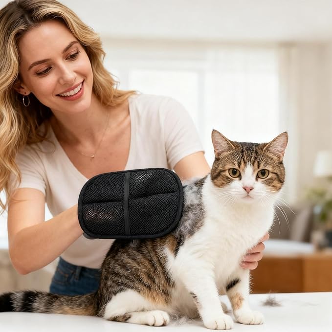 2 Pcs Pet Hair Removal Glove for Cats & Dogs, Reusable Electrostatic Pet Hair Glove, Electrostatic Gloves for Pet Hair, Lint Remover Gloves for Laundry, Couch, Carpet, Car Seat, Furniture, Clothes