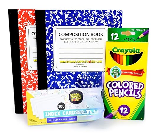 School Supply Boxes | Secondary School Pallet (112 Boxes) | Back to School Essentials Kit for Students & Teachers | Includes 1" Binders, College-Ruled Notebooks, College-Ruled Filler Paper, & More