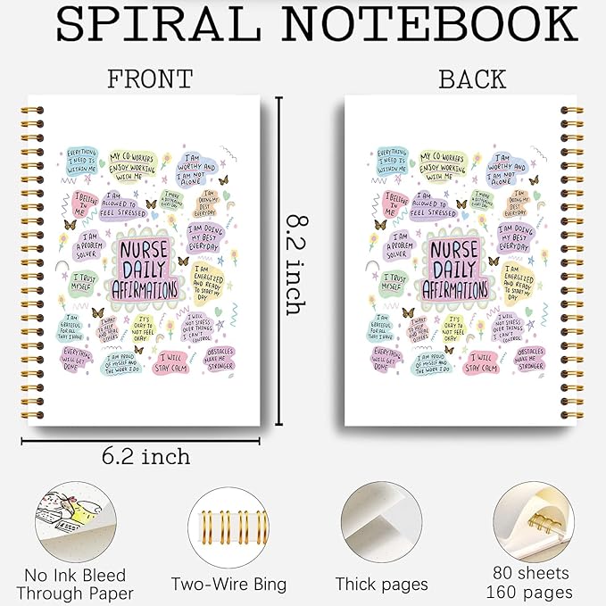 Guymn Nurse Notebook Journal, Nurse Appreciation Gifts, Nursing Notebook, Nursing Medical Gifts Hardcover Spiral Notebooks 5.5x8.3 Inch