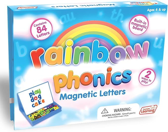 Junior Learning Rainbow Phonics - Magnetic Letters, Multi, Model:JL194,White,1.8 H x 10.2 L x 8 W