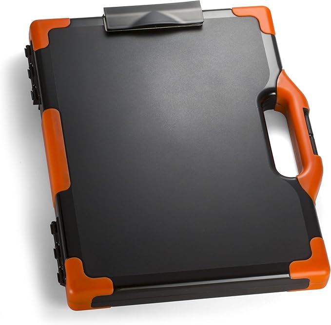Officemate Carryall Clipboard Storage Box, Letter/Legal Size, Black and Orange (83326) (Pack of 6)