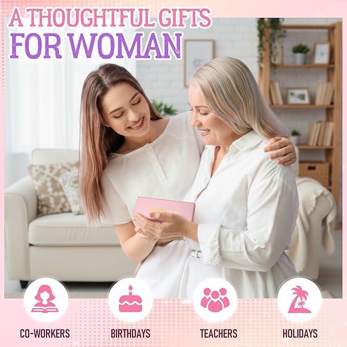 Tenceur 50 Pcs Pink Thank You Gifts for Women Bulk Employee Appreciation Gift Set with 30 Luxury Ballpoint Pens 10 Greeting Cards and 10 Gift Boxes for Teacher Nurse Coworker Volunteers(Christian)