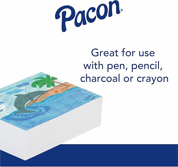 Pacon Plain White Newsprint Paper, 18" x 24", Pack of 500 Sheets