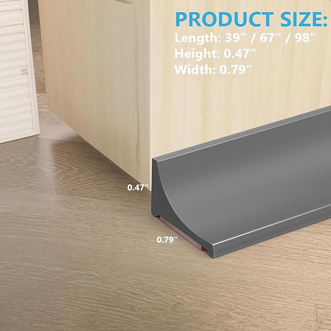 39Inch Shower Threshold Water Dam, Self-Adhesive Silicone Shower Barrier Water Stopper Shower Door Bottom Seal Strip Shower Splash Guard for Bathroom Kitchen Bathtub
